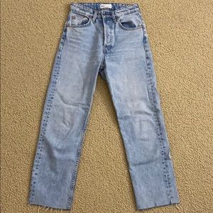 Zara High Rise Straight Leg Jeans